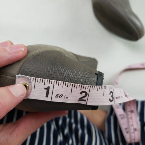 Ecco Sculptured 45 Ankle Bootie Womens 5-5.5 EU 36 Gray Leather Side Zip Heeled - Picture 14 of 14